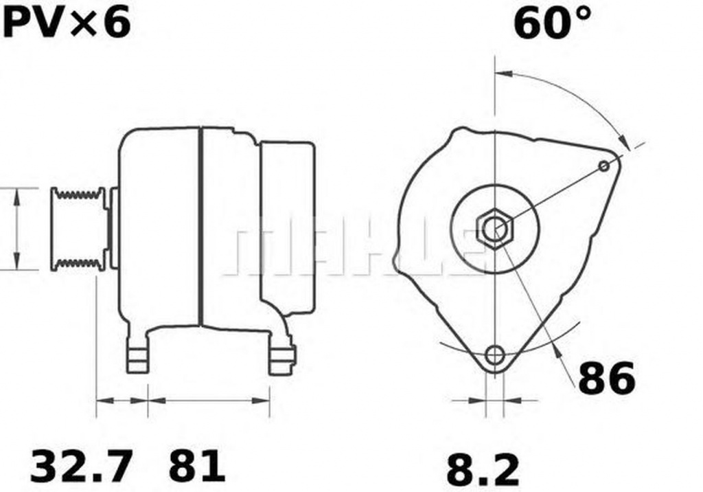 Alternator FORD FIESTA III GFJ MAHLE ORIGINAL MG105