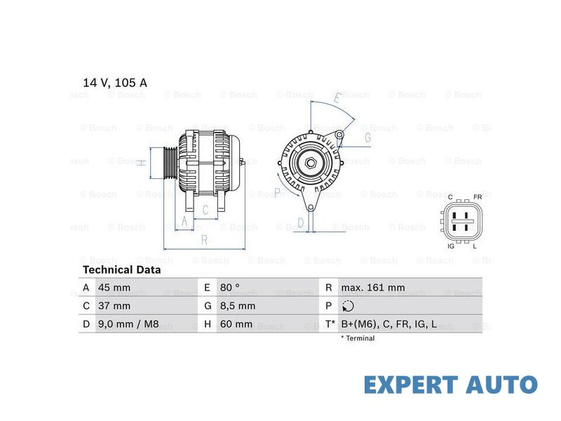 Alternator Honda CR-V Mk III (RE) 2006-2016 #2 1042105370