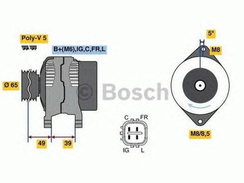 Alternator HONDA JAZZ III GE BOSCH 0986080570