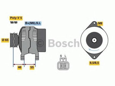 Alternator HYUNDAI GALLOPER II JK-01 BOSCH 0986080690