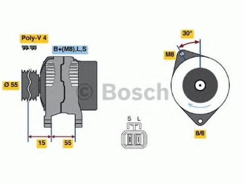 Alternator HYUNDAI TRAJET FO BOSCH 0986049191