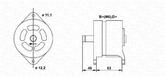 Alternator IVECO DAILY II platou sasiu MAGNETI MARELLI 063320021010
