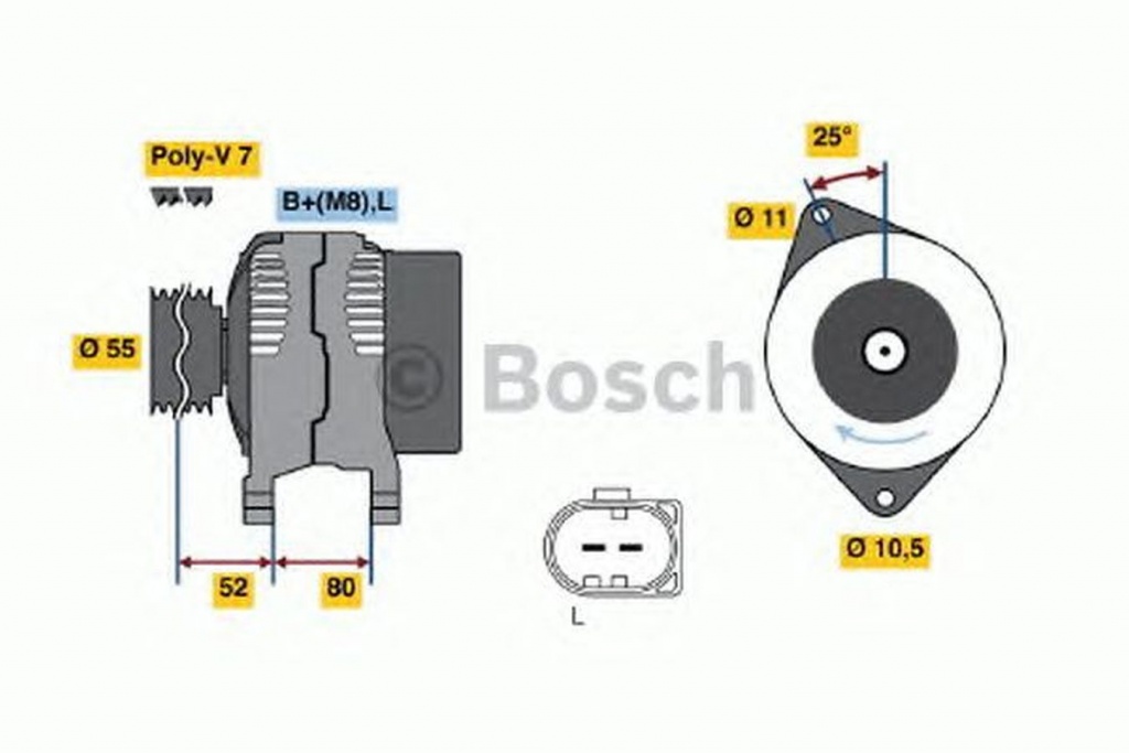 Alternator IVECO DAILY IV platou sasiu BOSCH 0986046210