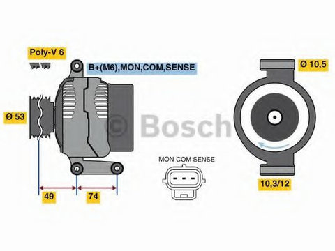 Alternator JAGUAR X-TYPE Estate (CF1_) (2003 - 2009) Bosch 0 986 049 460