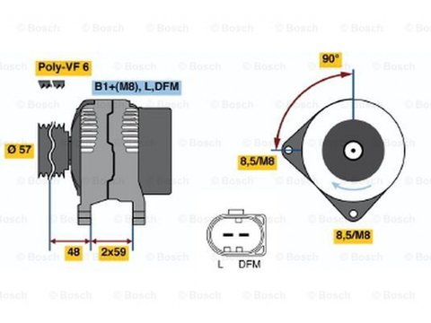 Alternator JEEP COMPASS MK49 BOSCH 0986045360