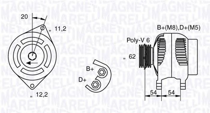 Alternator LANCIA KAPPA SW 838B MAGNETI MARELLI 063321859010