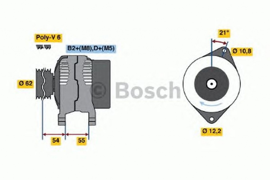 Alternator LANCIA LYBRA 839AX BOSCH 0986042780