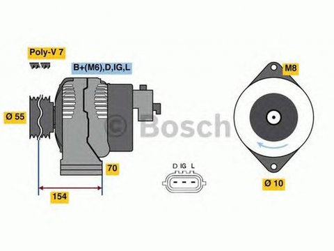 Alternator LAND ROVER DISCOVERY II LJ LT BOSCH 0986046541