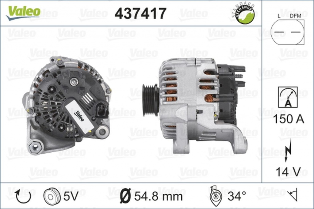 Alternator LAND ROVER FREELANDER LN VALEO 437417