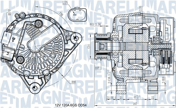 Alternator Magneti Marelli FORD C-MAX II Van 2010-2019 - 063731545910