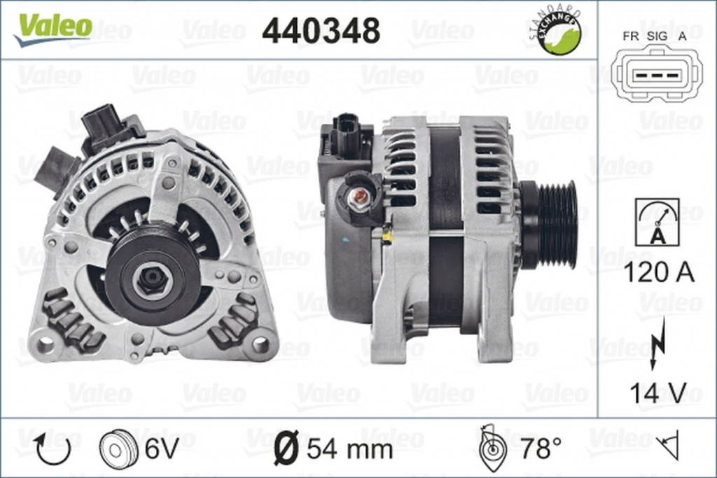 Alternator MAZDA 3 limuzina BL VALEO 440348