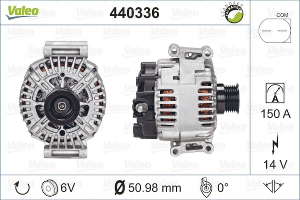 Alternator MERCEDES-BENZ C-CLASS W204 VALEO 440336