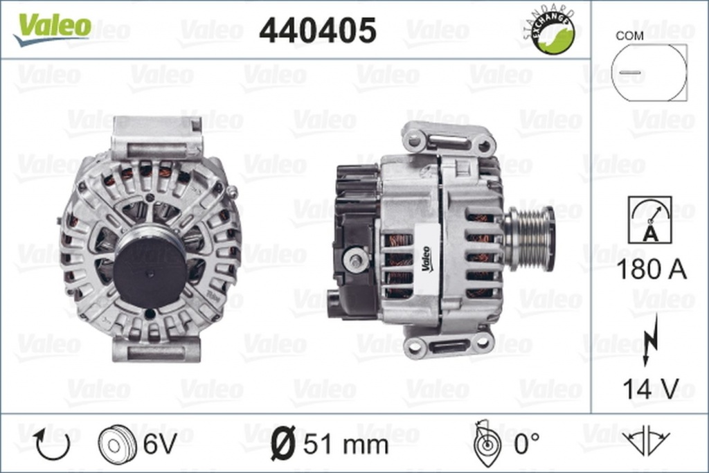 Alternator MERCEDES-BENZ E-CLASS T-Model S212 VALEO 440405