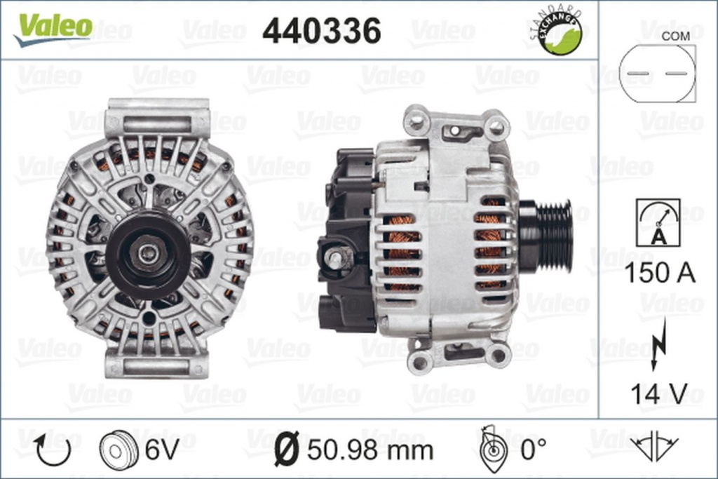 Alternator MERCEDES-BENZ E-CLASS T-Model S212 VALEO 440336