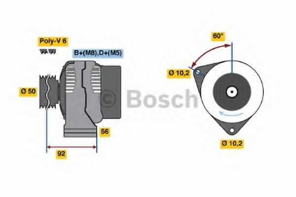 Alternator MERCEDES C-CLASS Break (S202) (1996 - 2001) Bosch 0 986 041 520