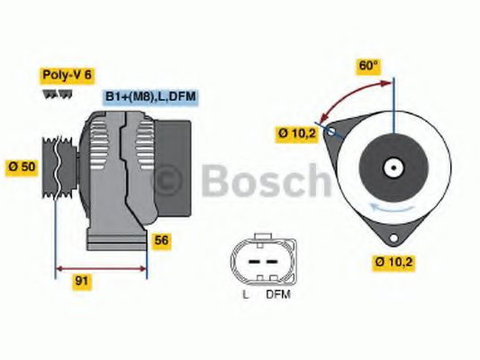 Alternator MERCEDES CLK (C208) (1997 - 2002) Bosch 0 986 047 550
