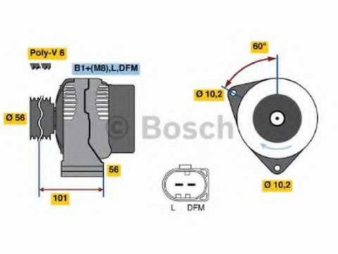 Alternator MERCEDES CLK Cabriolet (A208) (1998 - 2002) Bosch 0 986 042 730