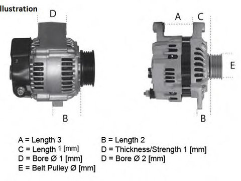 Alternator MERCEDES CLK Cabriolet (A209) (2003 - 2010) MTR 12117023