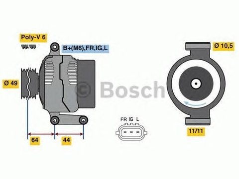 Alternator MINI MINI R50 R53 BOSCH 0986080610