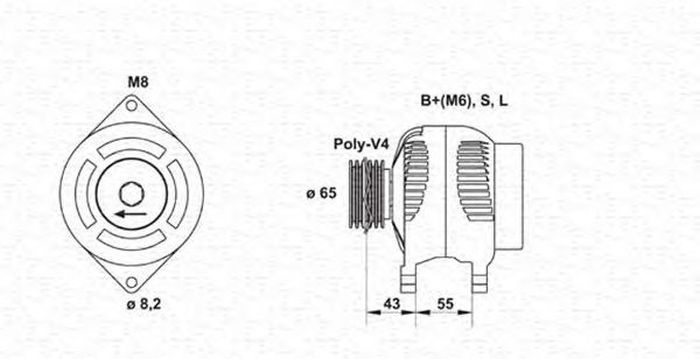 Alternator MITSUBISHI GALANT VI EA MAGNETI MARELLI 943346134010