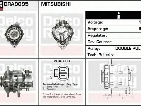 Alternator MITSUBISHI L 200 K7 T K6 T DELCOREMY DRA0095
