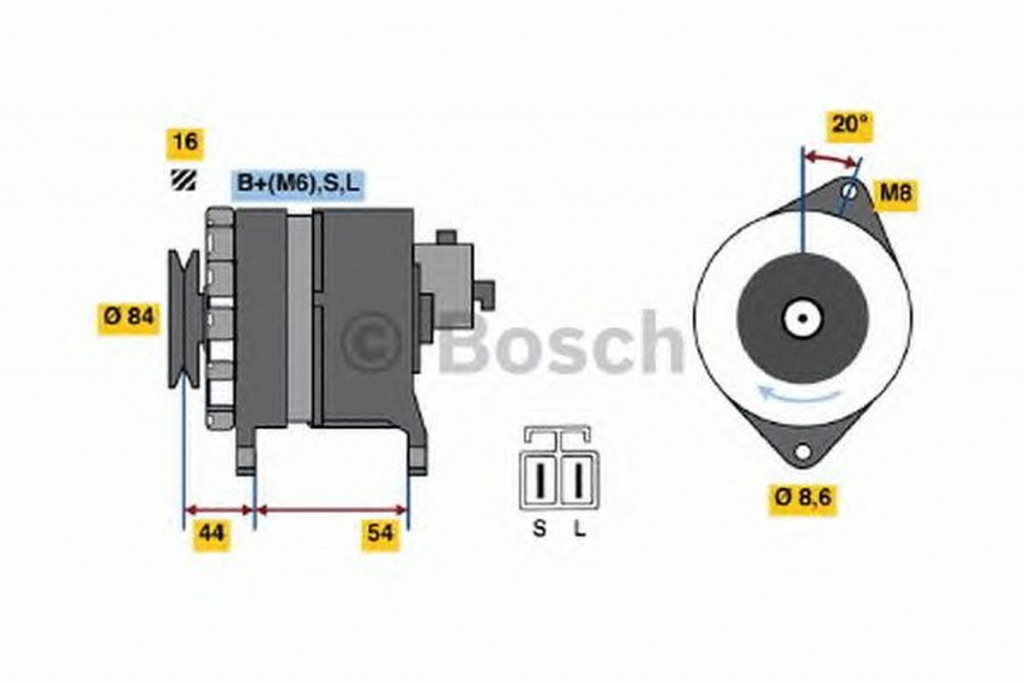 Alternator MITSUBISHI PAJERO I L04 G L14 G BOSCH 0986042261