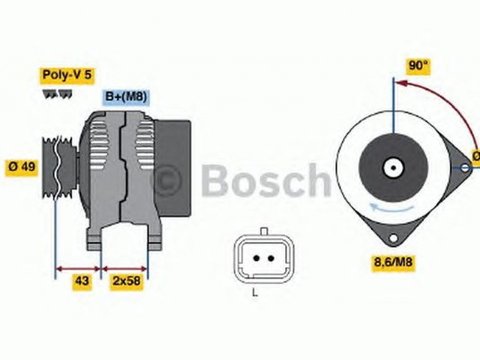 Alternator NISSAN INTERSTAR bus X70 BOSCH 0986045101