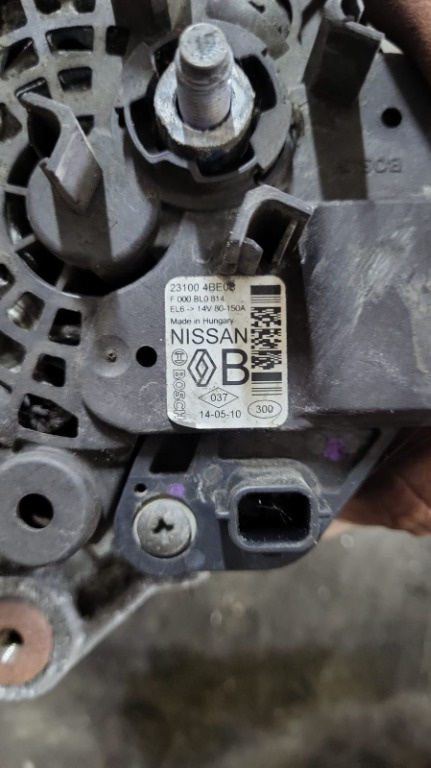 Alternator Nissan Qashqai J11 1.6 dci COD: 231004BE0B / F000BL0814 2014-2018