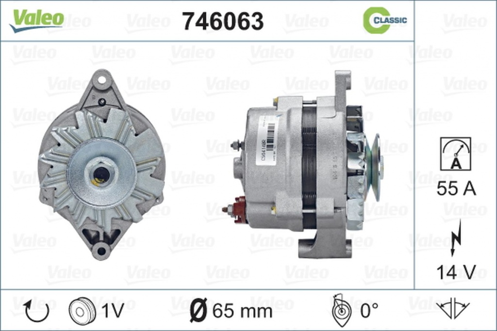 Alternator OPEL ASTRA G hatchback F48 F08 VALEO 746063