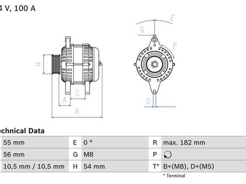 ALTERNATOR OPEL ASTRA H Estate (A04) 1.8 (L35) 125cp BOSCH 0 986 042 740 2004 2005 2006 2007 2008 2009 2010