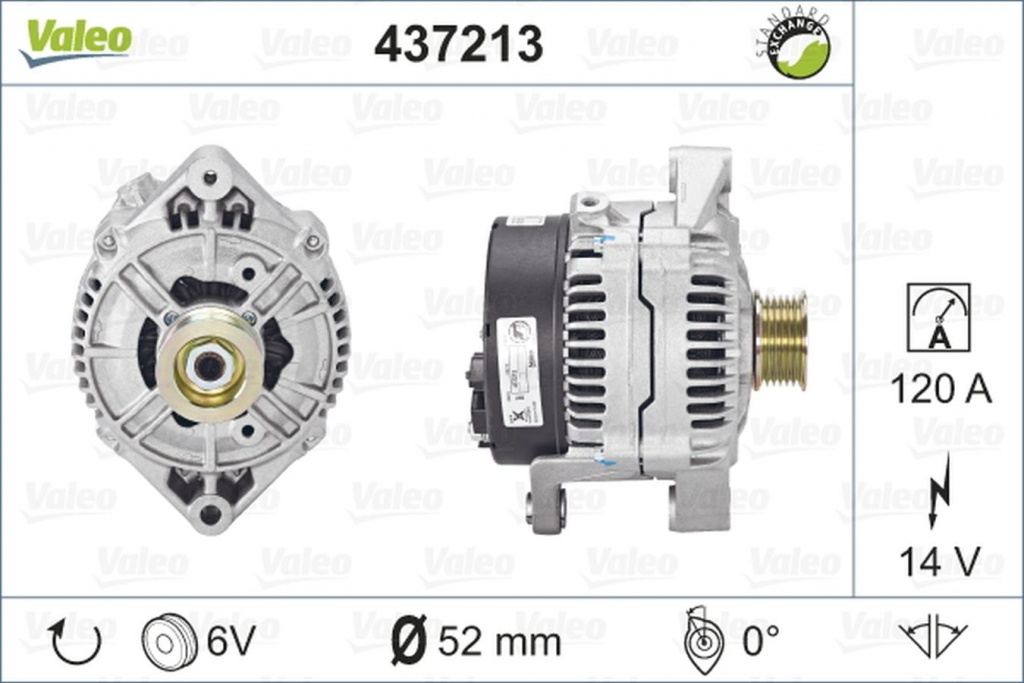 Alternator OPEL CORSA A hatchback 93 94 98 99 VALEO 437213