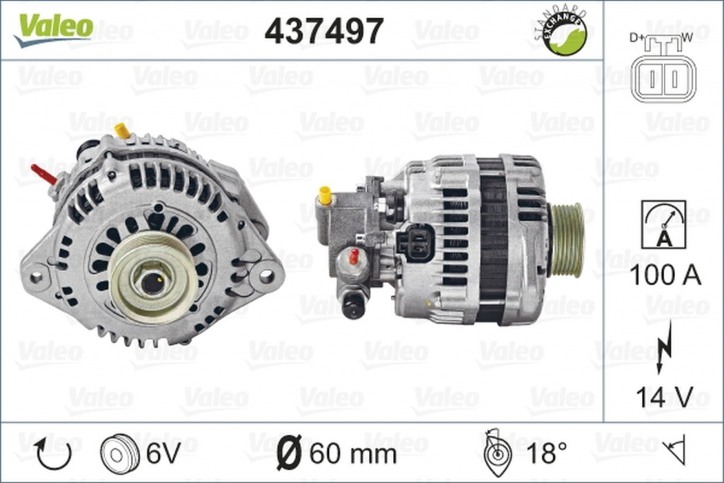 Alternator OPEL MERIVA VALEO 437497