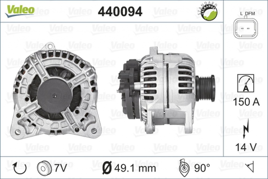 Alternator OPEL MOVANO autobasculanta H9 VALEO 440094