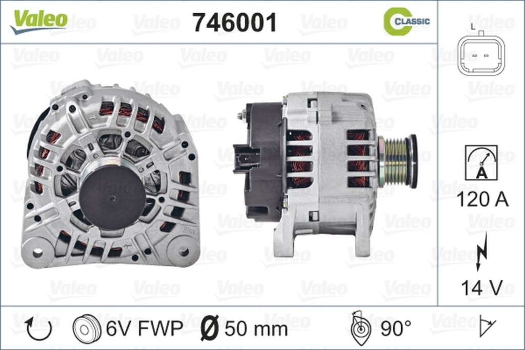 Alternator OPEL MOVANO caroserie F9 VALEO 746001