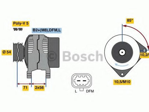 Alternator OPEL ZAFIRA B (A05) (2005 - 2016) Bosch 0 986 049 990