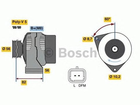 Alternator PEUGEOT 106 II 1 BOSCH 0986049910