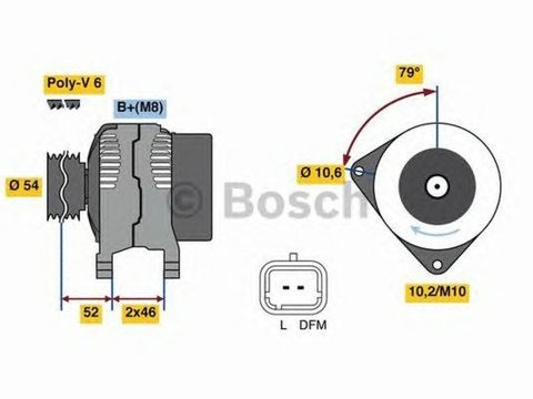 Alternator PEUGEOT 107 BOSCH 0986049700