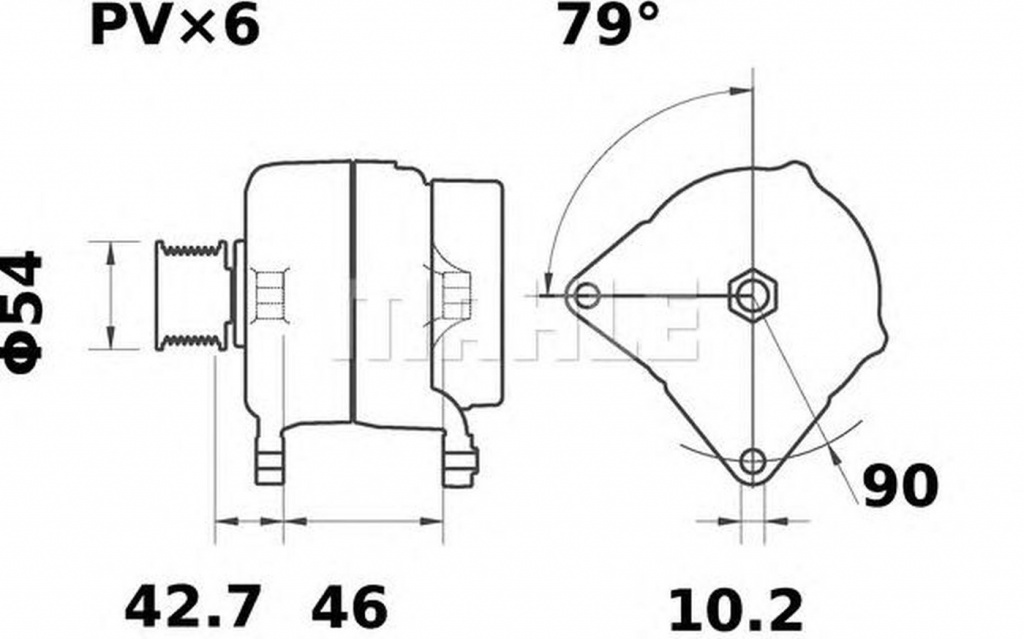 Alternator PEUGEOT 107 MAHLE ORIGINAL MG66