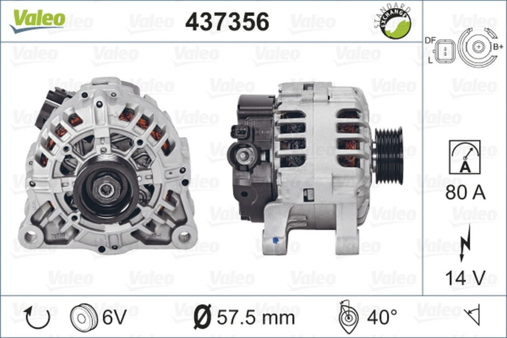 Alternator PEUGEOT 206 CC 2D VALEO 437356