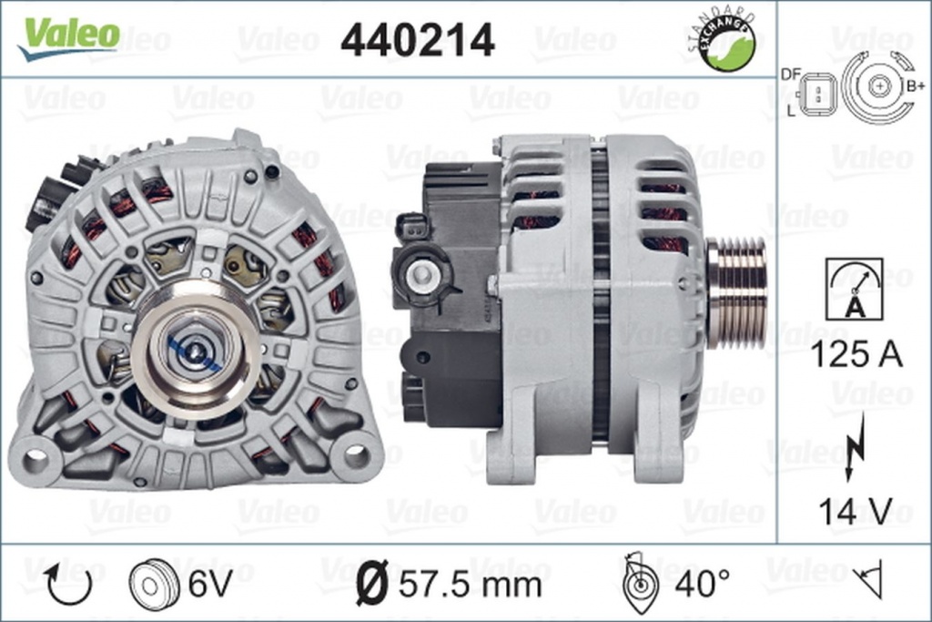 Alternator PEUGEOT 207 WA WC VALEO 440214