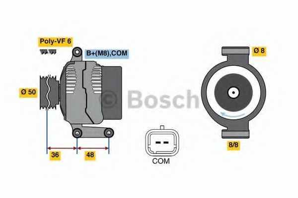 Alternator PEUGEOT 5008 (2009 - 2016) Bosch 0 986 048 740