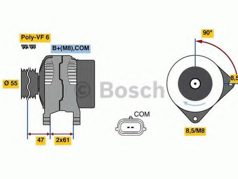 Alternator RENAULT KANGOO BE BOP (KW0/1_) (2009 - 2016) Bosch 0 986 080 710