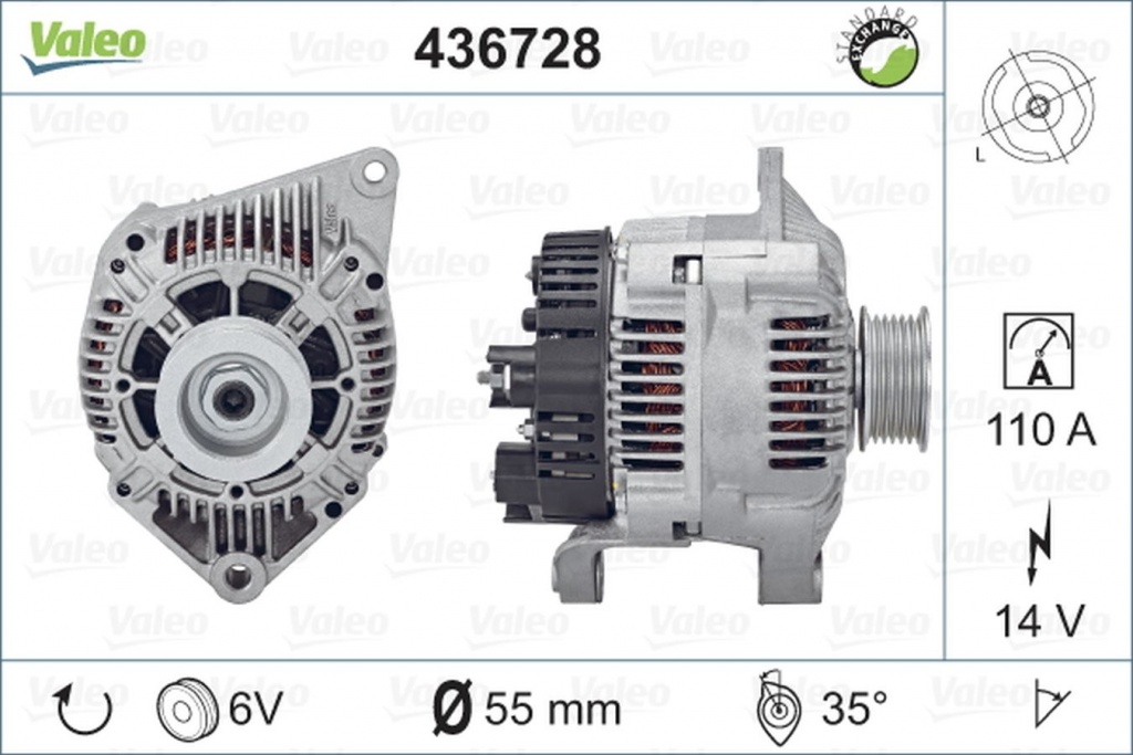 Alternator RENAULT MEGANE I Coach DA0 1 VALEO 436728
