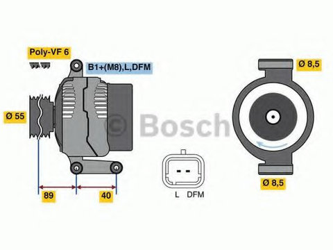 Alternator RENAULT SYMBOL II (LU1/2_) (2008 - 2016) Bosch 0 986 042 720