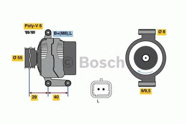 Alternator RENAULT SYMBOL II LU1 2 BOSCH 098608022