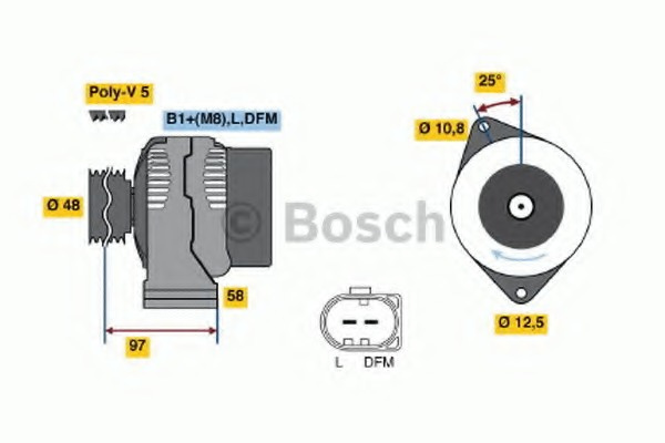 Alternator ~ Rover 400 1995 1996 1997 1998 1999 2000 ~ 0 986 042 470 ~ BOSCH