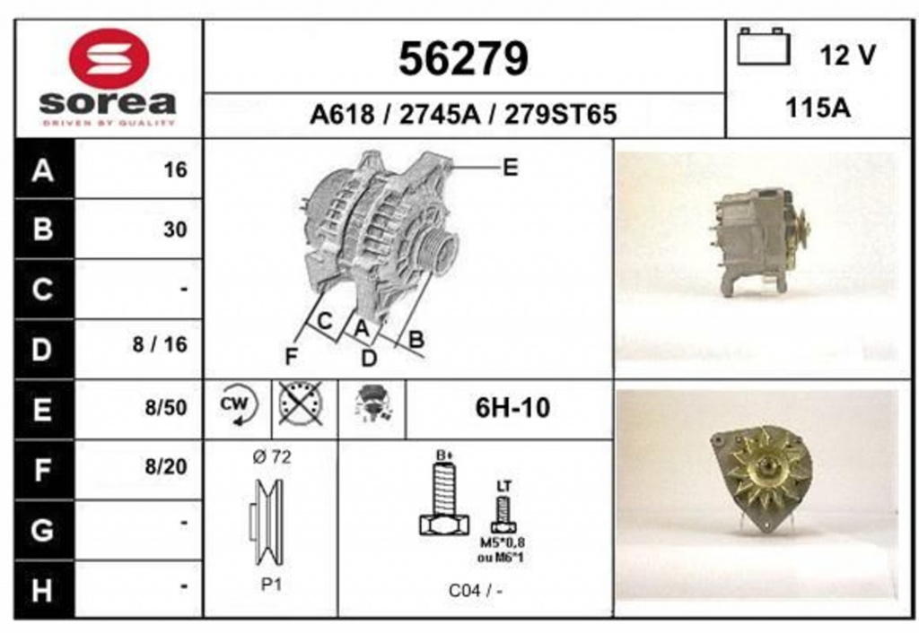 Alternator # Seat Alhambra 2010 2011 2012 2013 2014 2015 2016 2017 2018 2019 2020 2021 2022 2023 2024 2025 # A3131 VALEO # AS PL