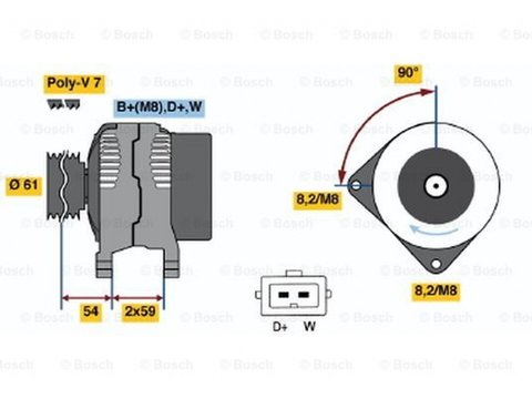 Alternator SEAT ALHAMBRA 7V8 7V9 BOSCH 0986039080