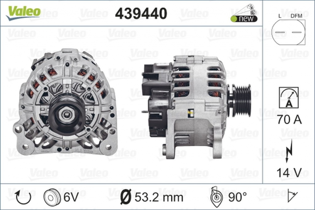 Alternator SEAT IBIZA V SPORTCOUPE 6J1 6P5 VALEO 439440