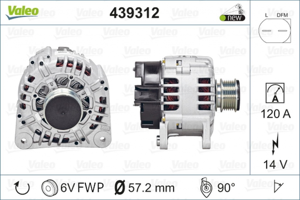 Alternator SKODA FABIA Combi VALEO 439312